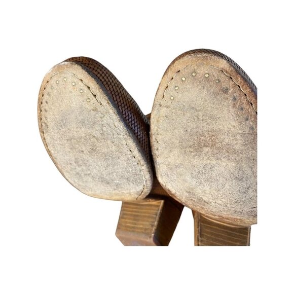 Officine Creative Woven Ankle Boots 40 US 10 Booties Shoes Brown Leather 2.5” - Picture 2 of 13